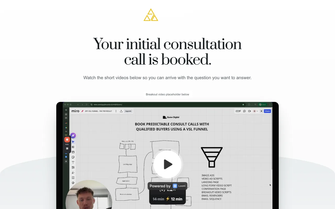 Confirmation page preview